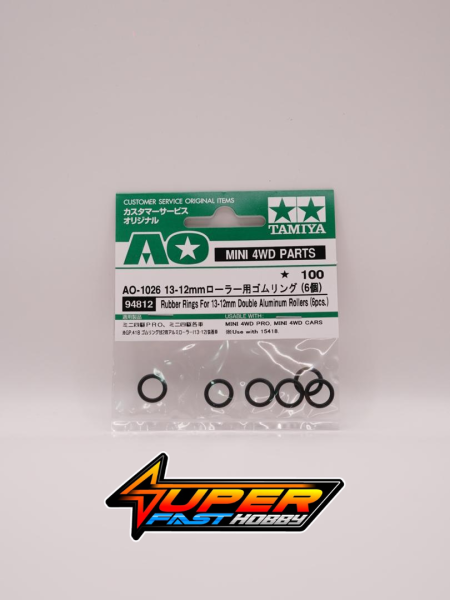 TAMIYA 94812 RUBBER RINGS FOR 13-12mm DOUBLE ALUMINIUM ROLLERS (6PCS.)