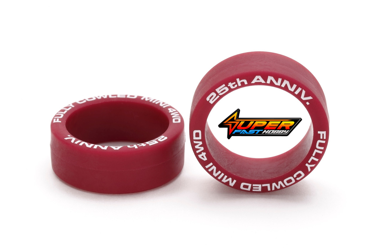 TAMIYA 95116 FULLY COWLED MINI 4WD 25th ANNIV. LOW FRICTION TIRE (MARRON, 2PCS) - Image 3