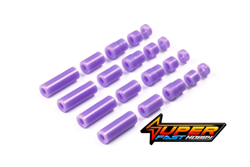 TAMIYA 95536 LIGHTWEIGHT PLASTIC SPACER SET (12/6.7/6/3/1.5mm) (PURPLE) - Image 3