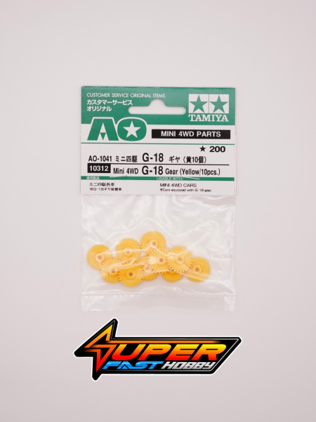 TAMIYA 10312 AO-1041 MINI 4WD G-18 GEARS (YELLOW X 10)