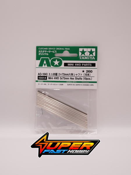 TAMIYA 10314 MINI 4WD 2x72mm HEX SHAFTS (10PCS.)