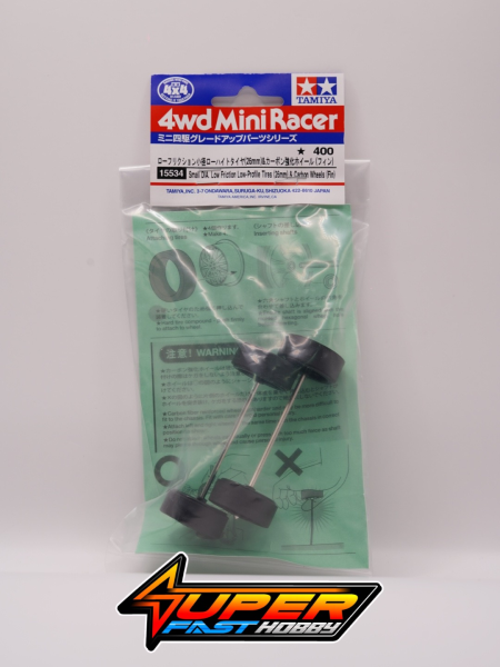 (TRIMMED & BALANCED)TAMIYA 15534 SMALL DIA. LOW FRICTION LOW-PROFILE TIRES