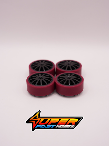 LOW FRICTION (MAROON) TIRE SET FOR OPEN CLASS BY SUPERFAST HOBBY