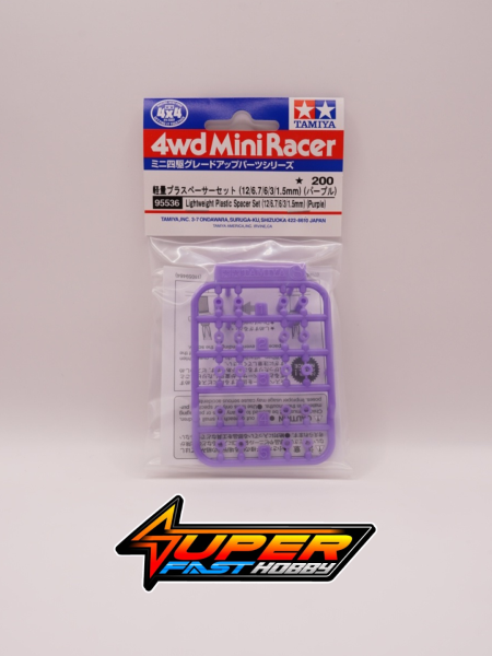 TAMIYA 95536 LIGHTWEIGHT PLASTIC SPACER SET (12/6.7/6/3/1.5mm) (PURPLE)