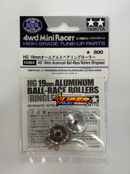 TAMIYA 15464 HG 19mm ALUMINUM BALL-RACE ROLLERS (RINGLESS)