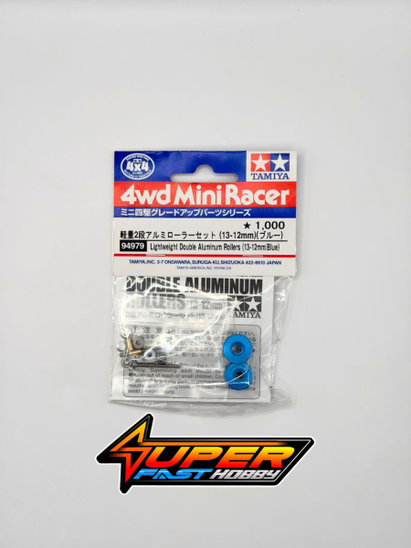 TAMIYA 94979 LIGHTWEIGHT DOUBLE ALUMINUM ROLLERS (13-12mm/BLUE)