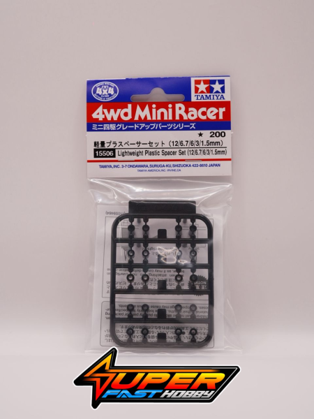 TAMIYA 15506 LIGHTWEIGHT PLASTIC SPACER SET (12/6.7/6/3/1.5mm)