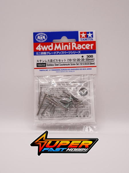 TAMIYA 15510 STAINLESS STEEL COUNTERSUNK SCREW SET (10/12/20/25/30mm)